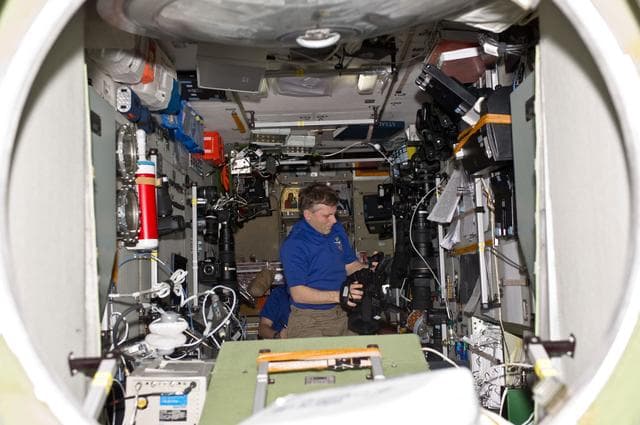 NASA image: Expedition 27 FE Borisenko works with a Camera in the SM