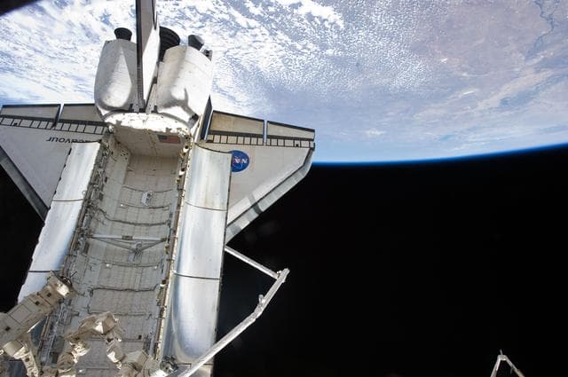 NASA image: View of the Shuttle Endeavour docked to the ISS