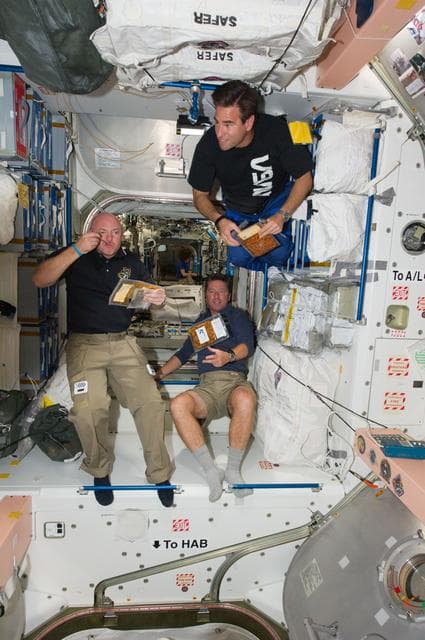 NASA image: View of STS-134 Crew Members in the Node 1