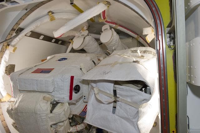 NASA image: STS-134 Crew Members exiting Airlock during EVA-2