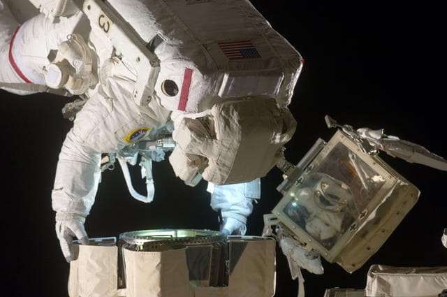 NASA image: View of STS-134 MS Feustel during EVA-2