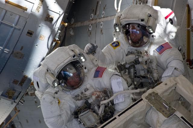 NASA image: View of STS-134 Crew Members during EVA-3