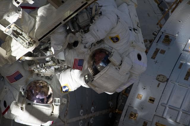 NASA image: View of STS-134 Crew Members during EVA-3