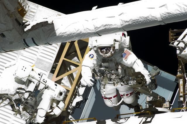 NASA image: View of STS-134 Crew Members during EVA-4