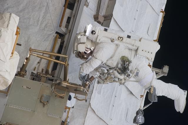NASA image: View of STS-134 MS Fincke during EVA-4