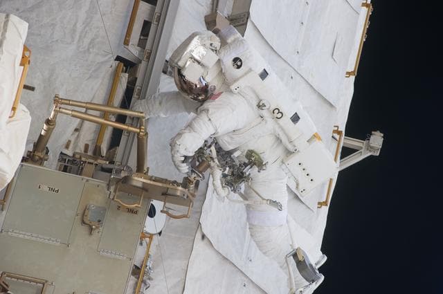 NASA image: View of STS-134 MS Fincke during EVA-4