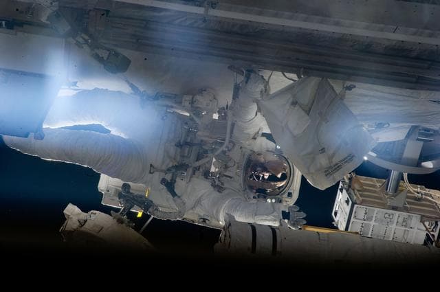 NASA image: View of STS-134 MS Fincke participating in EVA-4