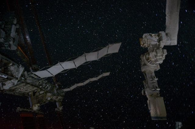 NASA image: Partial view of the ISS and Night Sky
