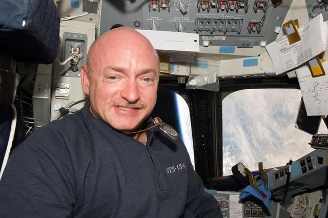 NASA image: STS-134 Commander Kelly poses for a photo on Flight Deck