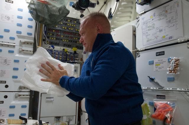 NASA image: Hurley Washes Up on Middeck
