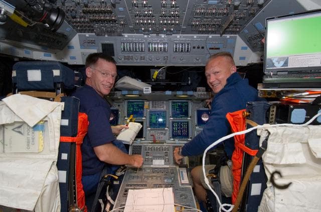 NASA image: Ferguson and Hurley on FWD Flight Deck
