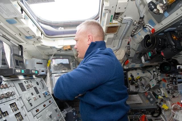 NASA image: Hurley on Aft Flight Deck