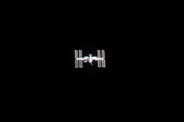 NASA image: ISS during STS-135 Approach
