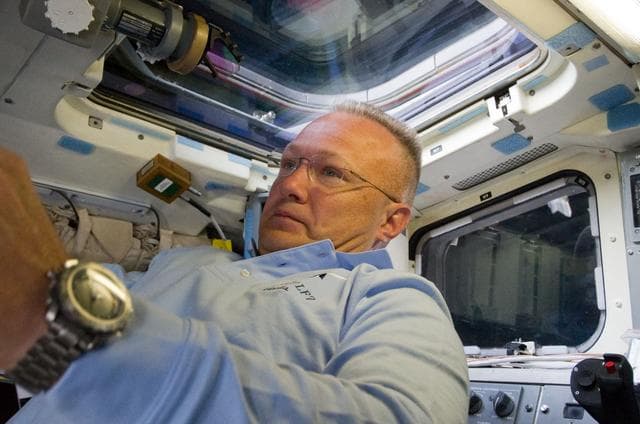NASA image: Hurley on Aft Flight Deck