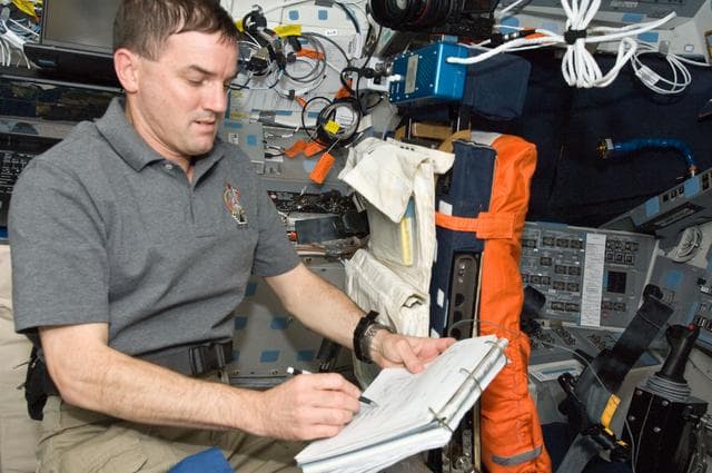 NASA image: Walheim on Aft Flight Deck