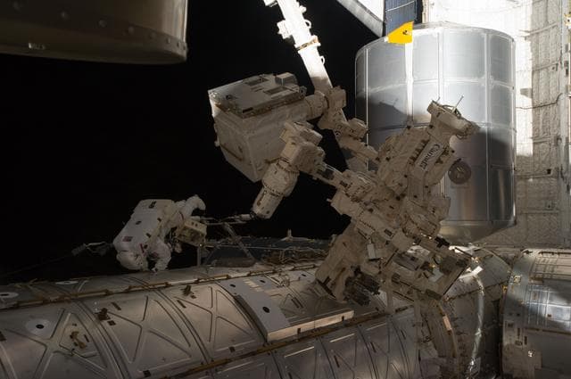NASA image: Fossum during EVA 1