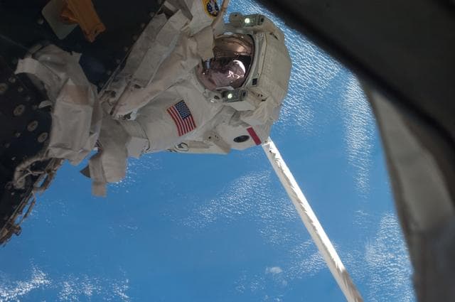 NASA image: Fossum during EVA 1