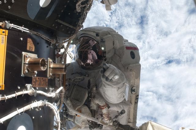 NASA image: Fossum during EVA 1