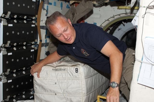NASA image: Hurley on Atlantis Middeck