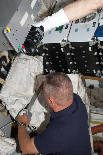 NASA image: Hurley on Atlantis Middeck