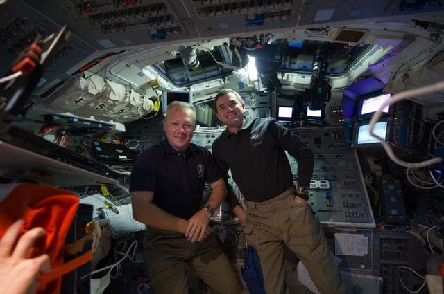 NASA image: Hurley and Walheim on Aft Flight Deck