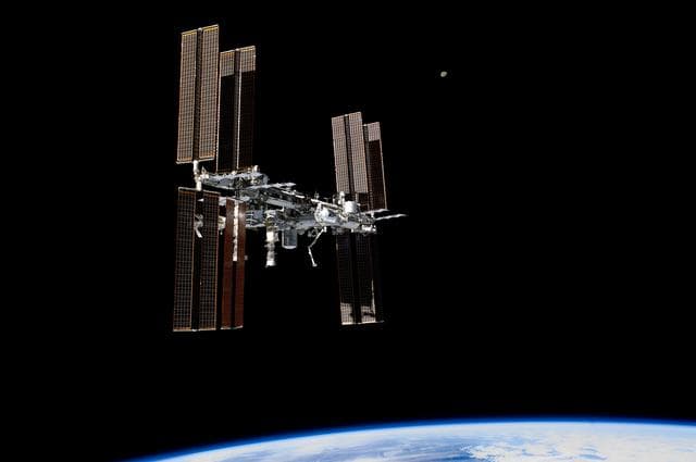 NASA image: View of ISS as it Rotates 90 Degrees
