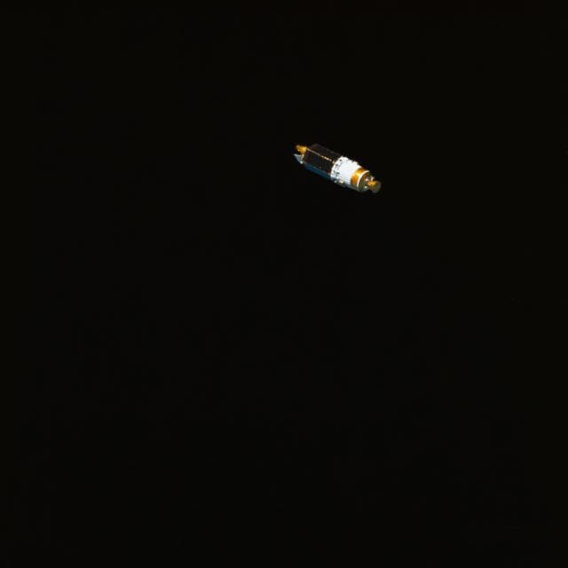 NASA image: STS-29 IUS with TDRS-D after deployment from Discovery, OV-103