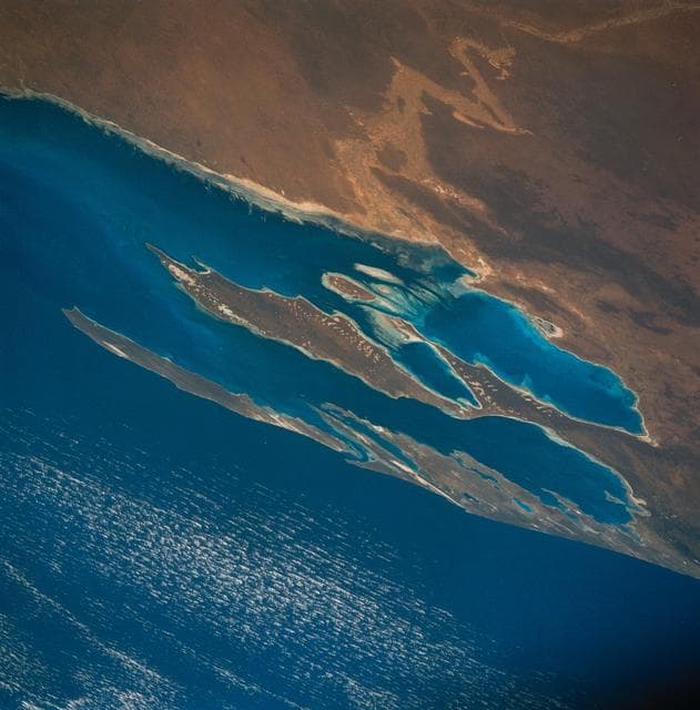 NASA image: Algae Reefs in Shark Bay, Western Australia, Australia