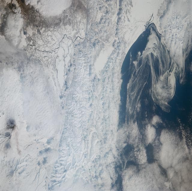 NASA image: Klyuchevskaya, Volcano, Kamchatka Peninsula, CIS