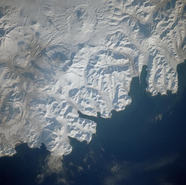 NASA image: STS-39 Earth observation of U.S.S.R.'s Kamchatka Peninsula and Pacific Ocean