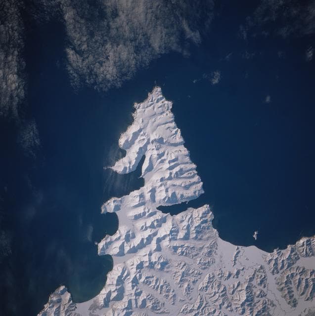 NASA image: STS-39 Earth observation of U.S.S.R.'s Kamchatka Peninsula and Pacific Ocean
