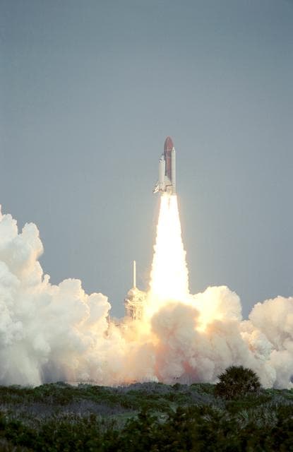 NASA image: STS-40 Columbia, OV-102, lifts off from KSC with SLS-1 payload