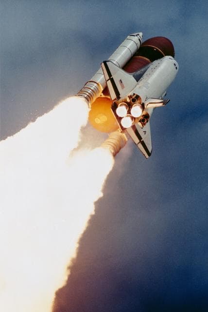 NASA image: STS-40 Columbia, OV-102, KSC liftoff from a remote control tracking device