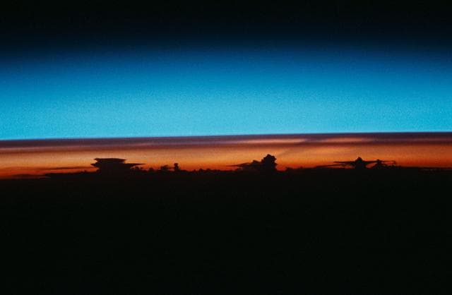 NASA image: STS-43 Earth observation of a colorful sunrise