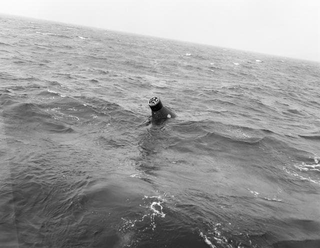 NASA image: Attempted Recovery of Mercury spacecraft at end of MR-4 mission