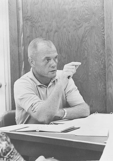 NASA image: Studying - Astronaut John H. Glenn, Jr. - Mercury-Atlas (MA)-6 - Cape