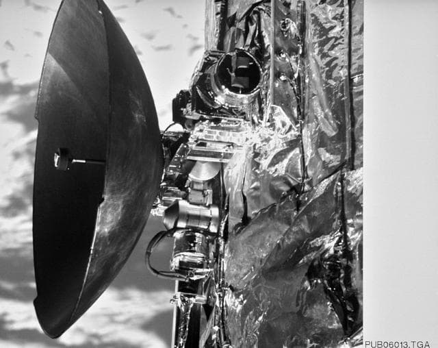 NASA image: HST High Gain Antennae photographed by Electronic Still Camera