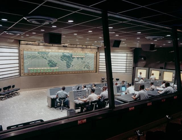 NASA image: View of Mercury Control Center prior to MA-8 flight