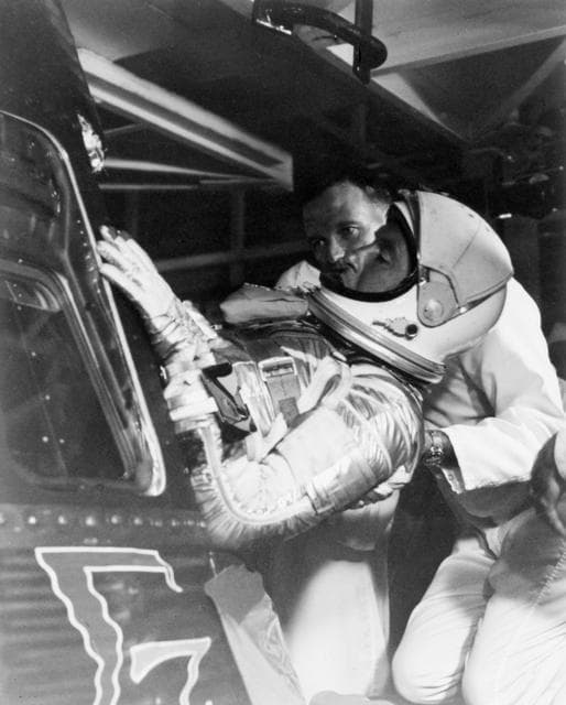 NASA image: Astronaut Walter Schirra - Assisted - Sigma "7" Spacecraft - Cape