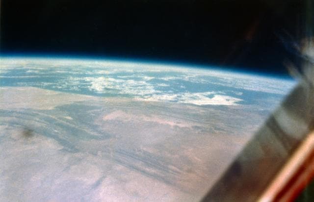 NASA image: View of earth taken by Astronaut John Glenn during his MA-6 spaceflight