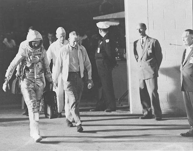 NASA image: ASTRONAUT GLENN - MERCURY-ATLAS (MA)-6 FLIGHT - HANGAR "S" - CAPE
