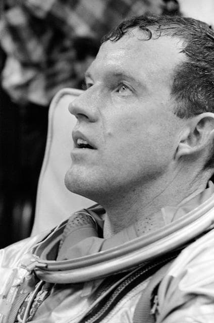 NASA image: Astrobnaut Cooper - Pre-Helmet Removal - Altitude Chamber