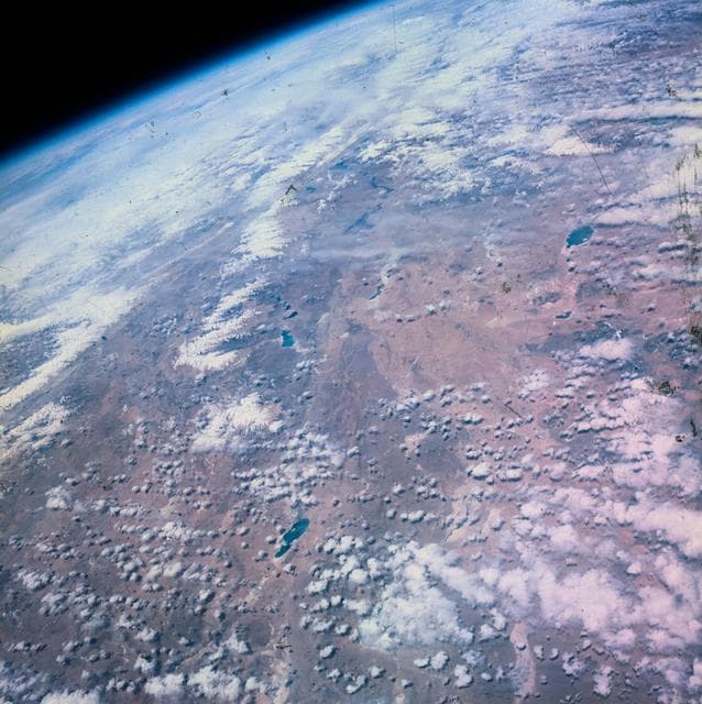 NASA image: Tibet-Kashmir, looking northwest, photographed during MA-9 flight