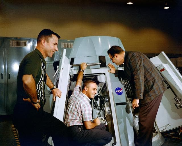 NASA image: ASTRONAUTS Young and   Grissom - TRAINING - SIMULATOR - CAPE