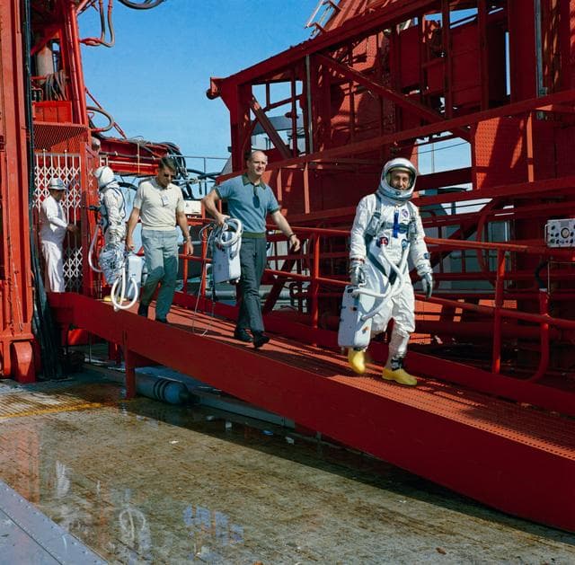 NASA image: GEMINI-TITAN (GT)-2 - EGRESS - TRAINING - SIMULATION LAUNCH - CAPE
