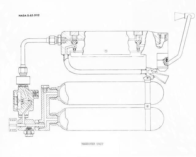 NASA image: Cutaway engineering drawing of Hand-Held Self-Maneuvering Unit