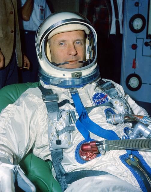 NASA image: ASTRONAUT THOMAS P. STAFFORD - TRAINING (SUITING-UP) - CAPE