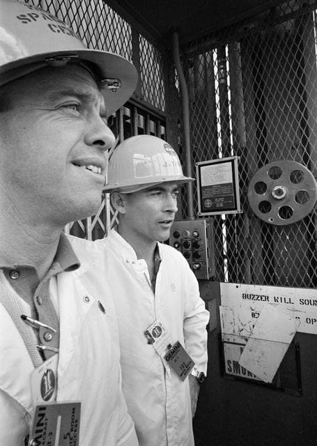 NASA image: ELEVATOR (RIDING) - ASTRONAUT JOHN W. YOUNG - MISC. - CAPE