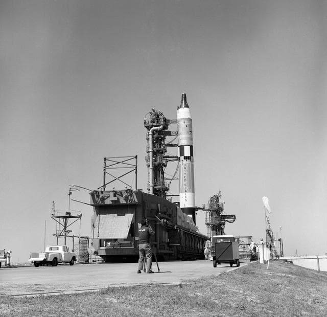 NASA image: GEMINI-TITAN (GT)-3 - ON PAD (OVERALL VIEW) - CAPE