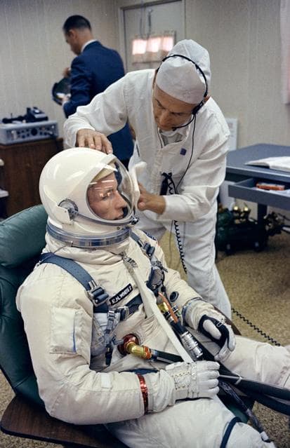 NASA image: GEMINI-TITAN (GT)-IV - SUITING-UP - PRELAUNCH - CAPE